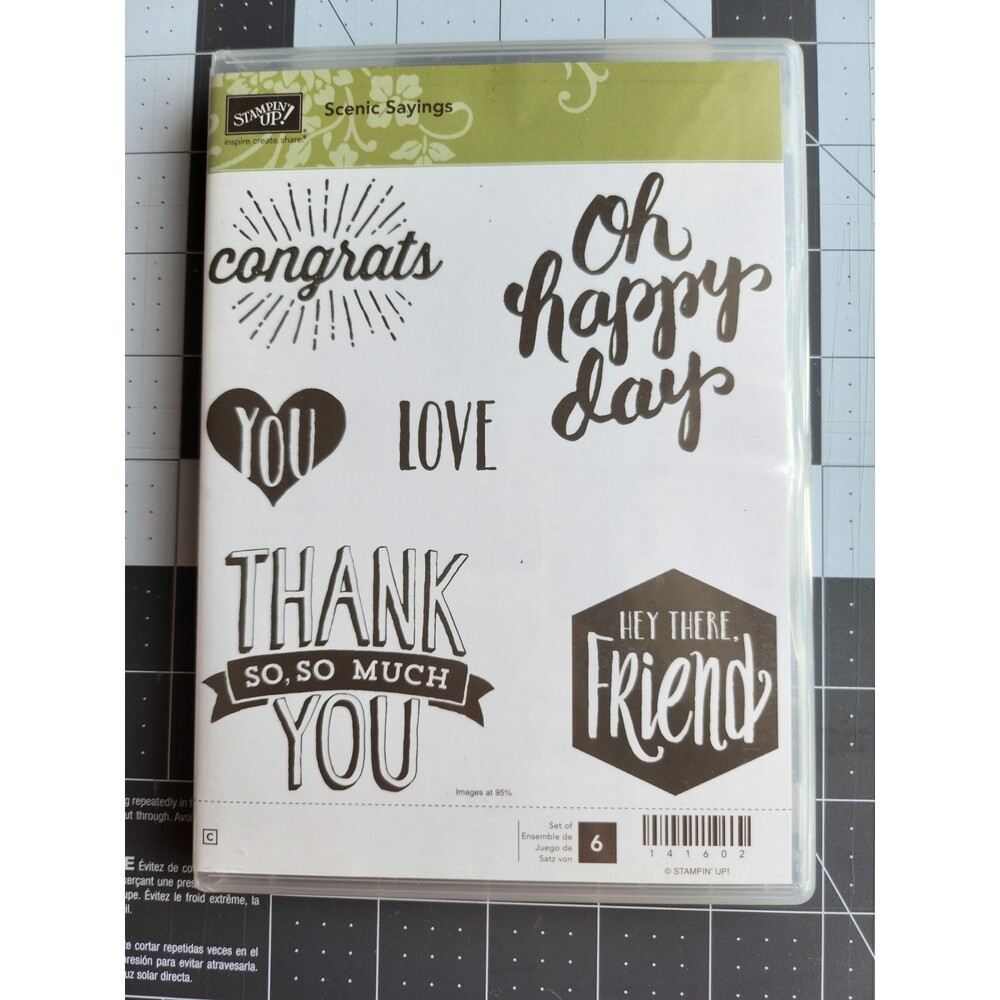 INVENTORY REDUCTION SALE. Stampin Up SCENIC SAYINGS stamps Set of 6 B35